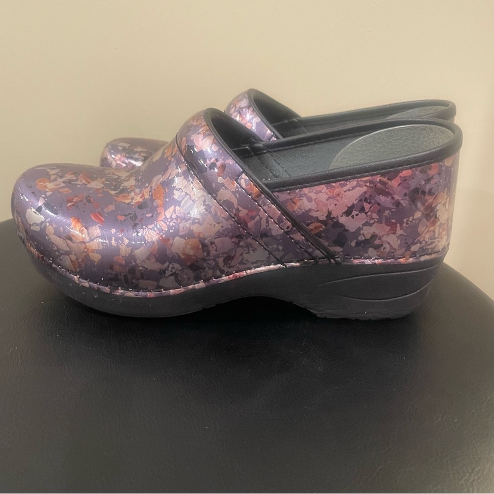Dansko LT PRO Metallic Marble Patent Women's Clog Size 38 7.5 - 8 Professional